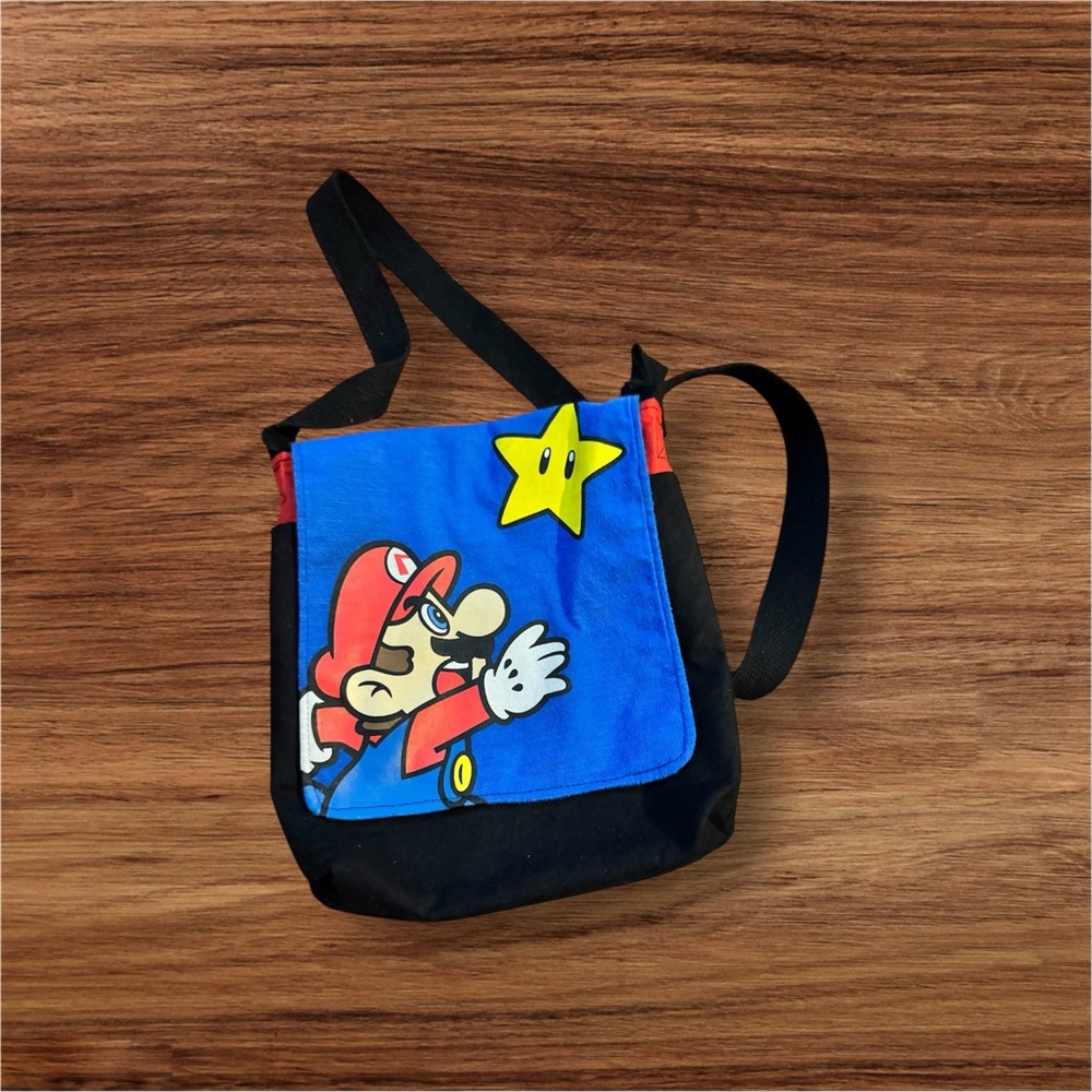 Super Mario Blue and Black Shoulder Bag